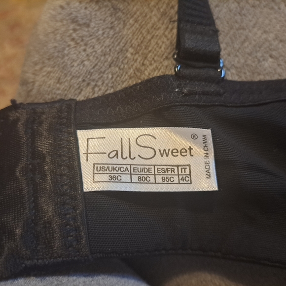 Fall Sweet Black Lace Up Push Up Bra 36C - Picture 5 of 5